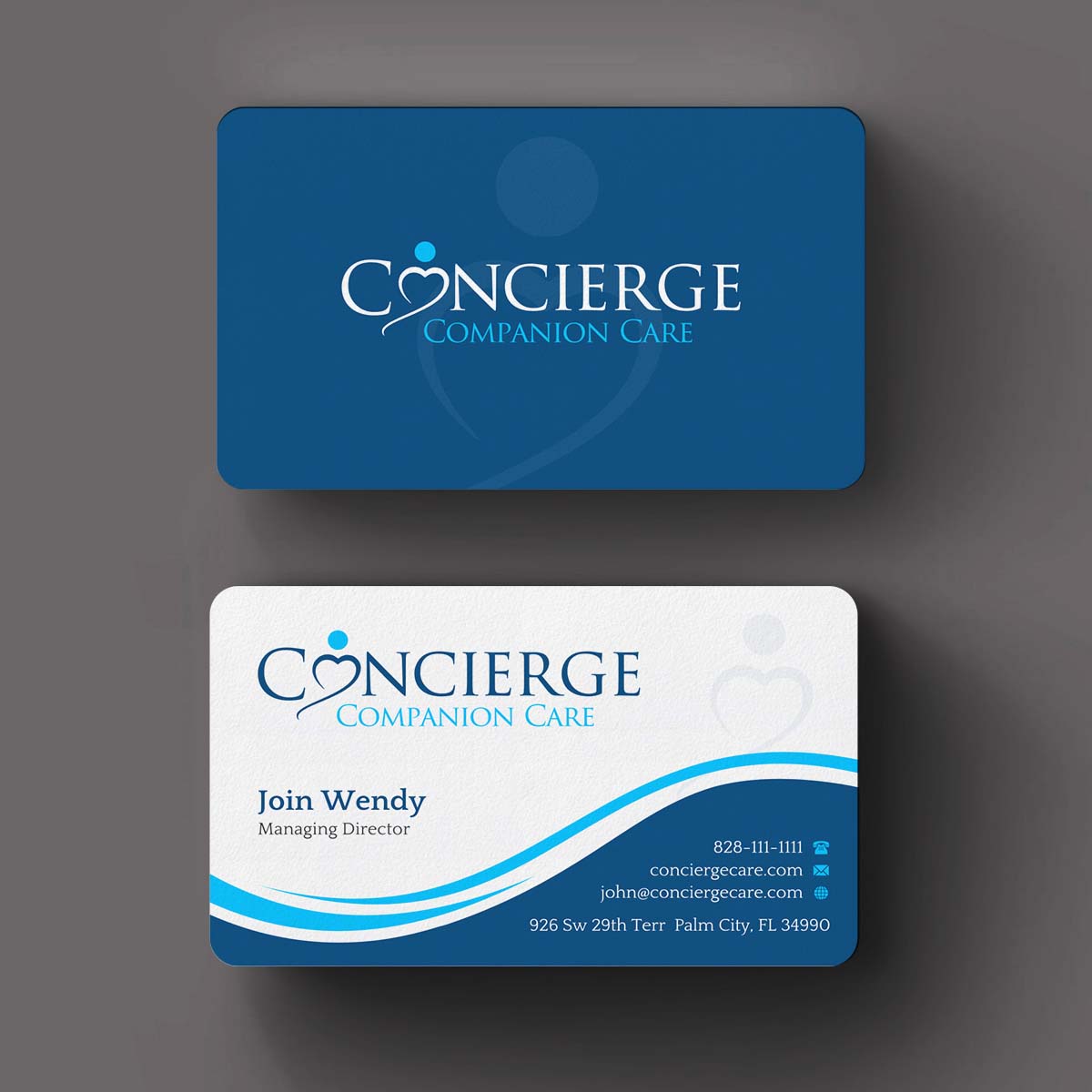 Diseño de Tarjeta de Presentación por INDIAN_Ashok para Concierge Companion Care | Diseño #23963885
