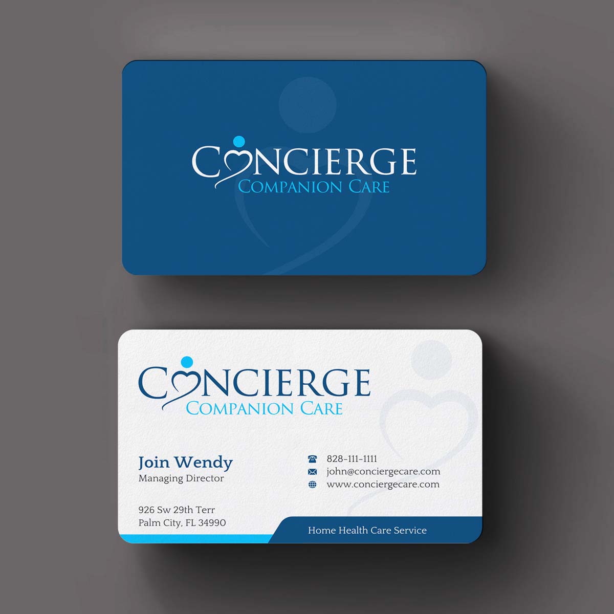 Diseño de Tarjeta de Presentación por INDIAN_Ashok para Concierge Companion Care | Diseño #23963894