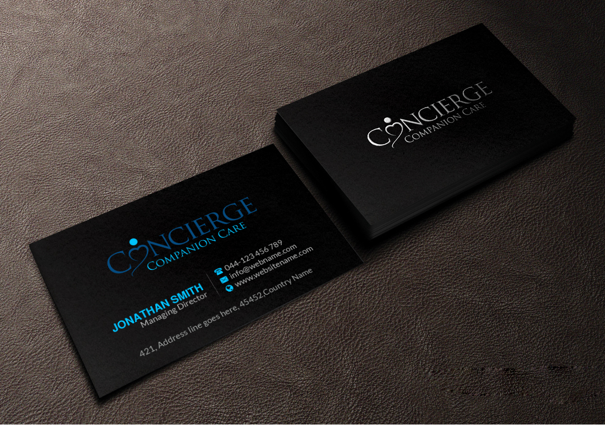 Visitenkarten-Design von Creations Box 2015 für Concierge Companion Care | Design #23960441