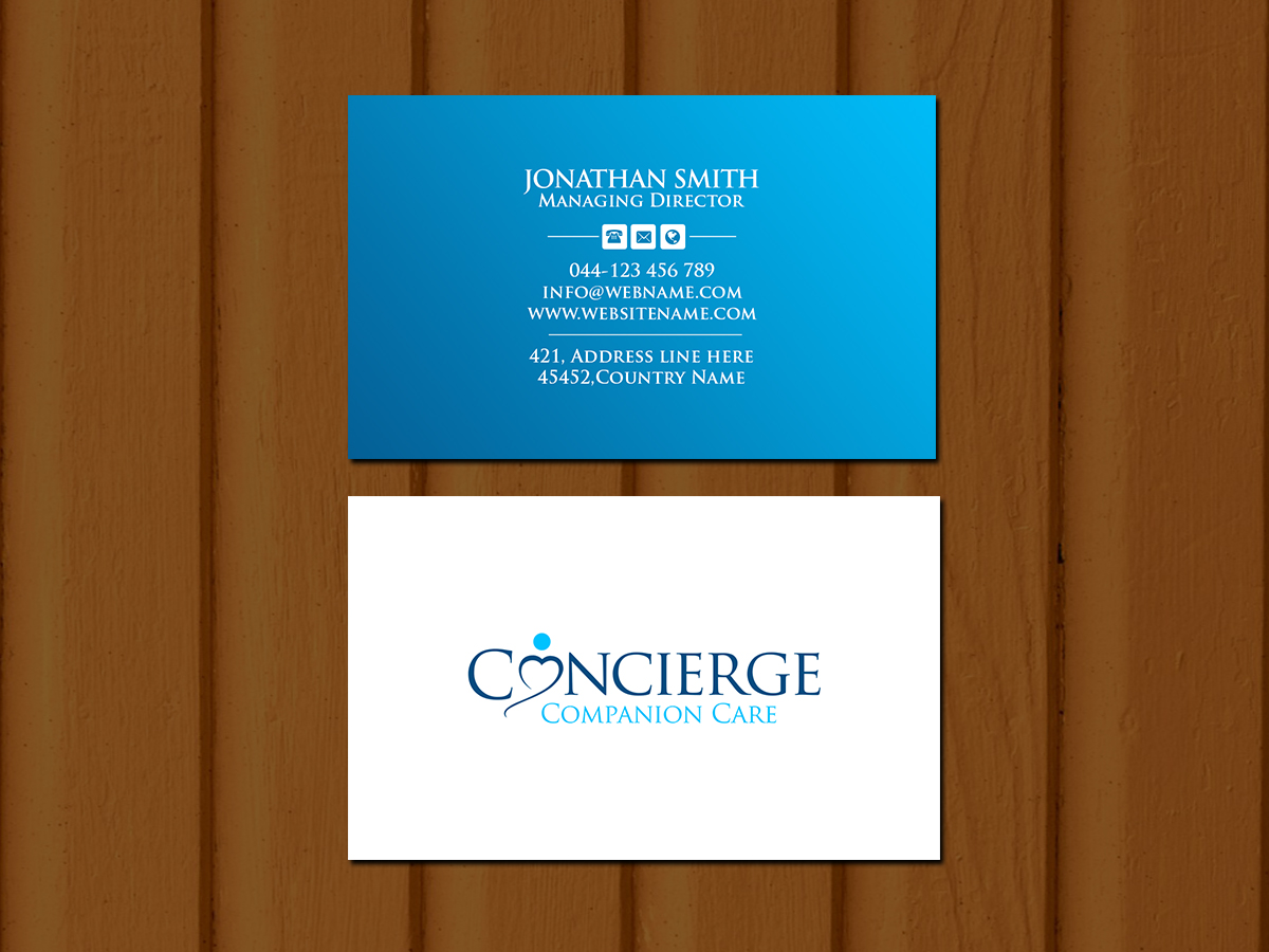 Visitenkarten-Design von Creations Box 2015 für Concierge Companion Care | Design #23964710