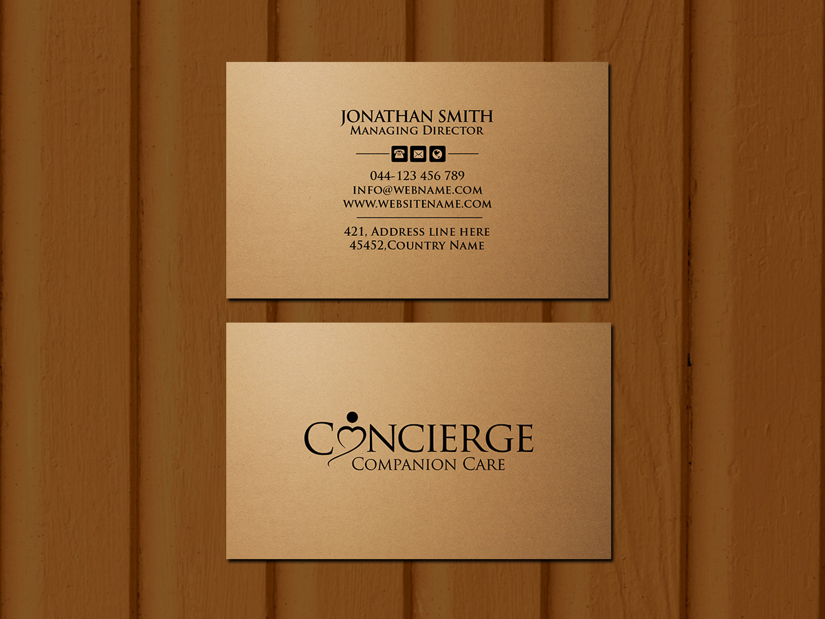 Visitenkarten-Design von Creations Box 2015 für Concierge Companion Care | Design #23964712