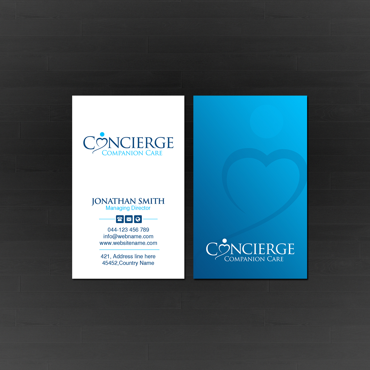 Diseño de Tarjeta de Presentación por Creations Box 2015 para Concierge Companion Care | Diseño #23964715