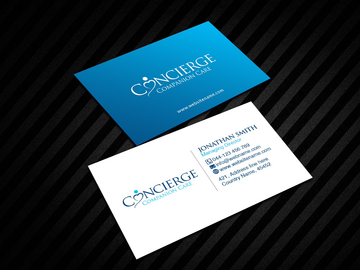 Business Card Design by Creations Box 2015 for Concierge Companion Care | Design #23964724