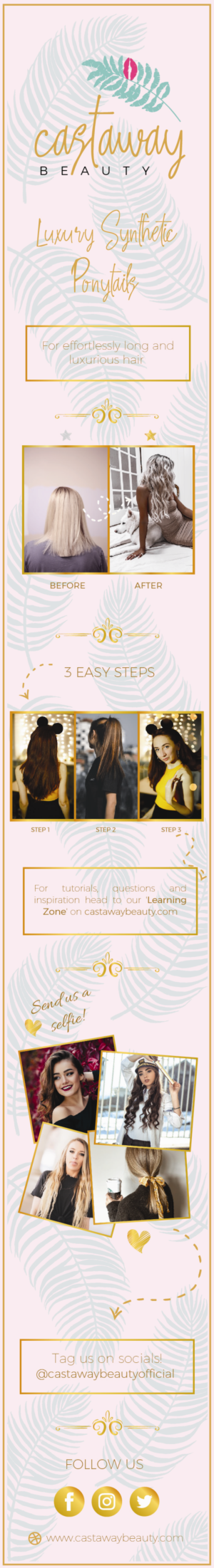 900mm double sided Card Ponytail Insert for hair | Flyer Design by OroojF