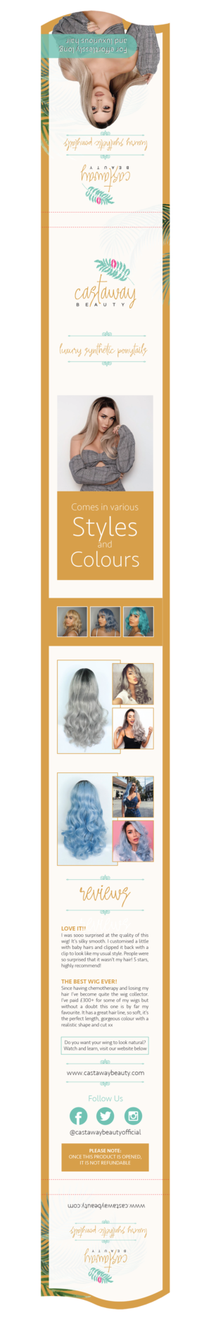 900mm double sided Card Ponytail Insert for hair | Diseño de Flyer por Creative D2024