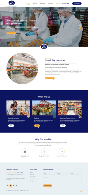 Food broker, trader, wholesaler, liquidator looking for a 5 pages website | Web Design by Ved Web Services