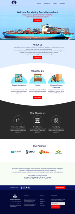 Food broker, trader, wholesaler, liquidator looking for a 5 pages website | Diseño Web por sai.designer87