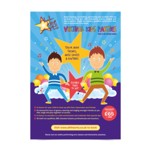 VIRTUAL KIDS PARTIES for ages 3-10 years  | Flyer Design by nadhisa87