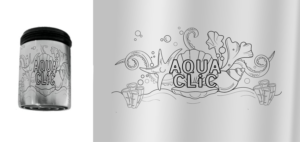 Design to camouflage a faucet: cover 2 Logo Elements on a lasered product | Grafik-Design von SAI DESIGNS