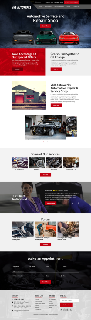 VNB Autowerks Automotive Repair and Service Shop | Diseño Web por sai.designer87