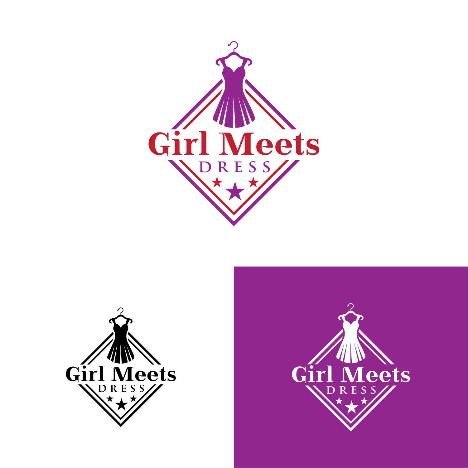 Logo Design by Maxo-Biz for Girl Meets Dress | Design #24009741