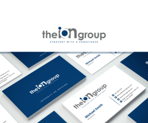 the ion group with the tag line "strategy with a conscience". On the back of the business cards or tucked away we would like the words to appear  "integrity or nothing" as this is where our acronym  | Logo Design by Mario