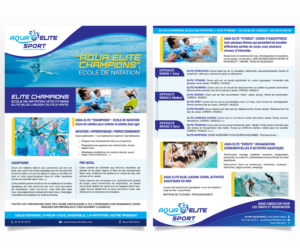 AQUA ELITE SPORT. Entreprise de coaching sportif spécialisée dans les activités aquatiques recherche | Design de Flyer par Luniere Designs