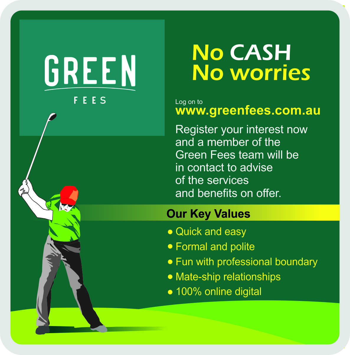 Poster Design by NJB for Green Fees Australia | Design #24045568
