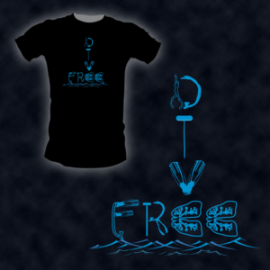 Free Dive T-Shirt Incorporating free diving items to represent letters | T-Shirt-Design von Nadz10