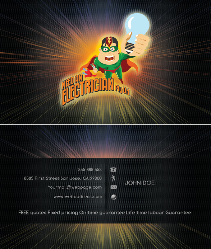 Business Card Design by LFS Designs for Need An Electrician Pty Ltd | Design #63334
