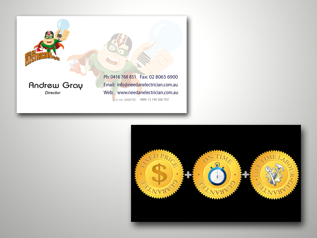 Business Card Design by Walidplus for Need An Electrician Pty Ltd | Design #63843
