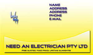 Visitenkarten-Design von sathiaseelan k für Need An Electrician Pty Ltd | Design #63381