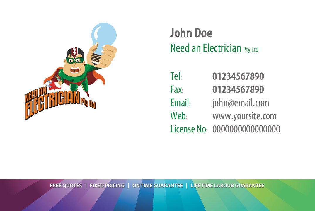 Business Card Design by Just Innov8 for Need An Electrician Pty Ltd | Design #62023