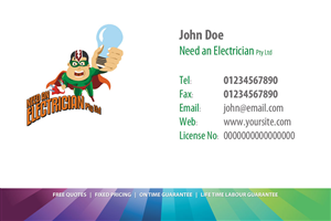 Diseño de Tarjeta de Presentación por Just Innov8 para Need An Electrician Pty Ltd | Diseño: #62023