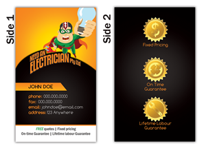 Diseño de Tarjeta de Presentación por k.a.d.a. designs para Need An Electrician Pty Ltd | Diseño: #62947