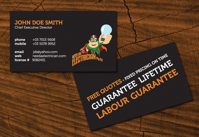 Business Card Design by M.U. Designs for Need An Electrician Pty Ltd | Design #62591