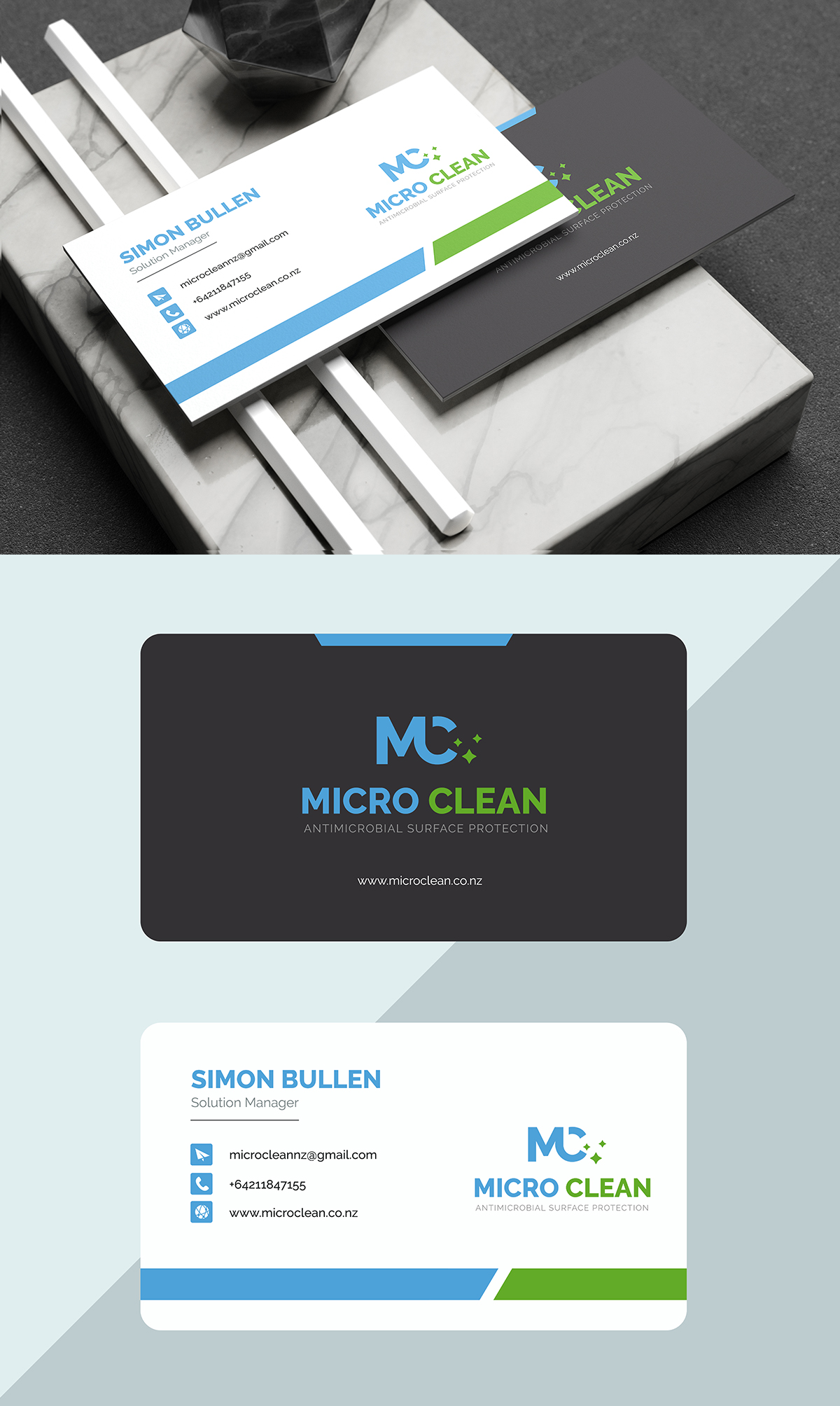 Business Card Design by KPN 2 for MicroClean Limited | Design #24105448