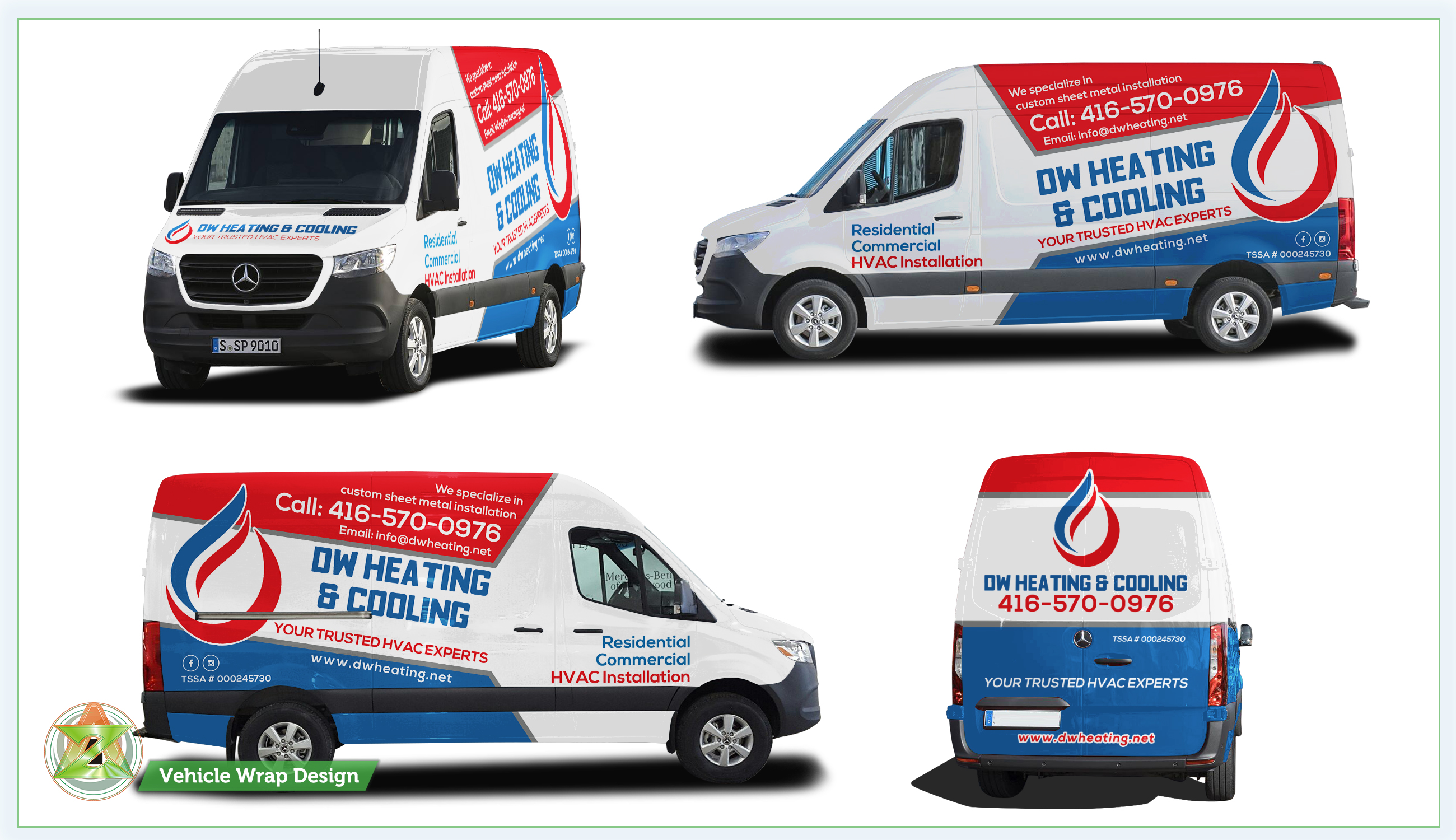 Car Wrap Design by Azhoeck for DW Heating & Cooling Inc. | Design #24086743