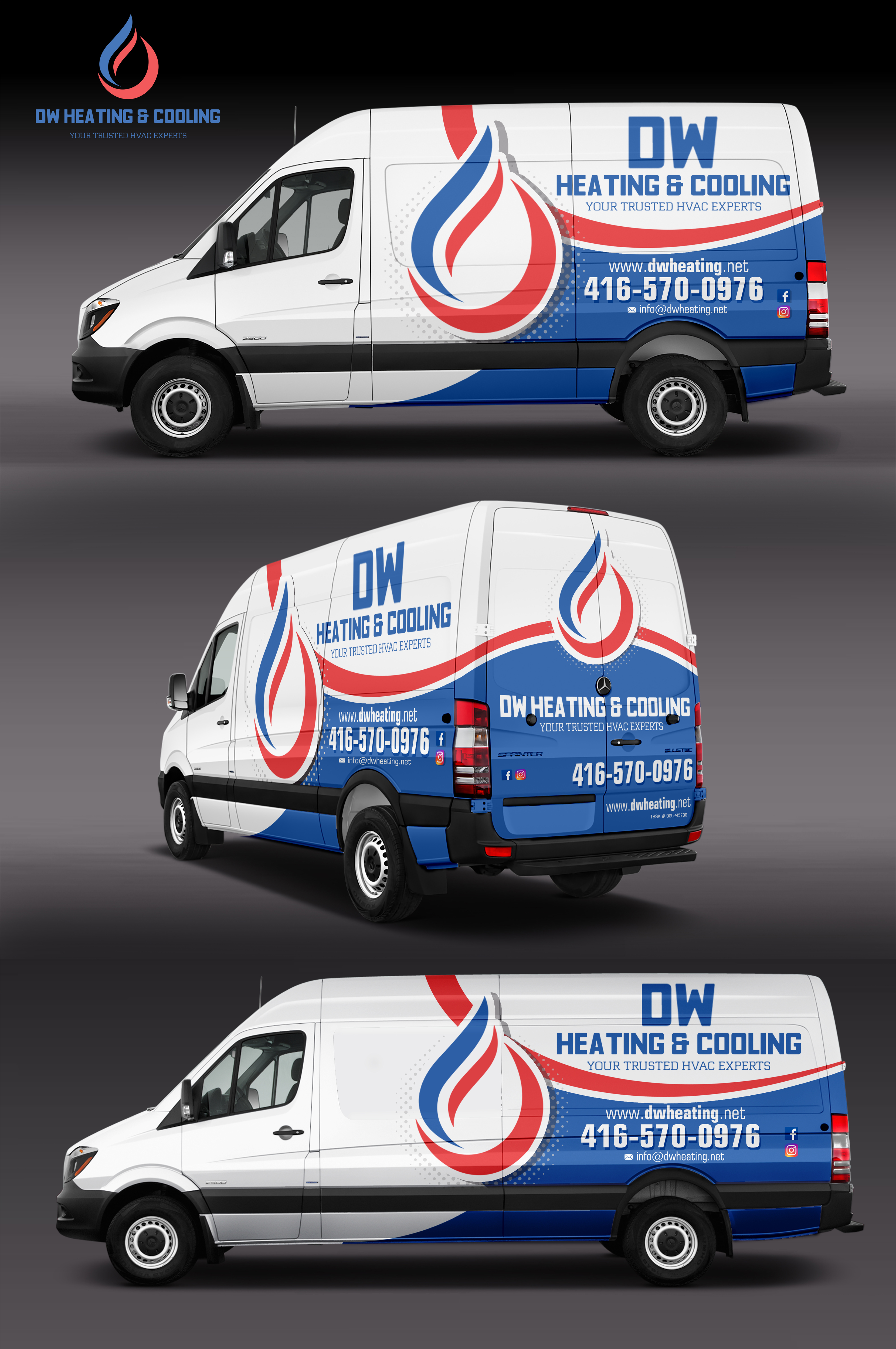Car Wrap Design by Iryna S for DW Heating & Cooling Inc. | Design: #24106206
