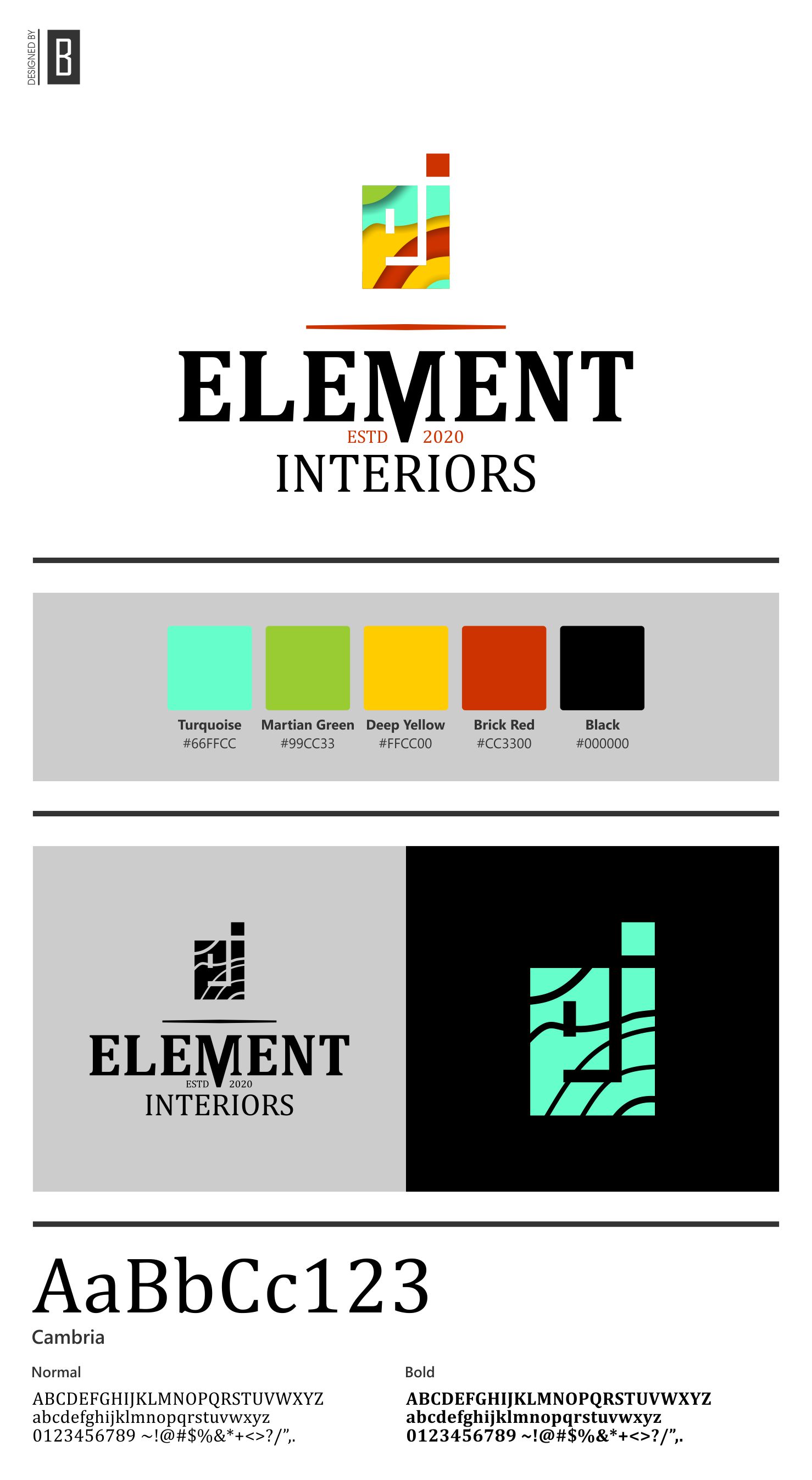 Logo-Design von Shené La Grange für Element Interiors | Design #24092362