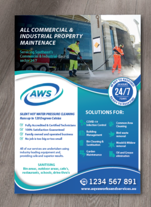 Diseño de Flyer por alex989 para Aqua Works & Services | Diseño: #24082858