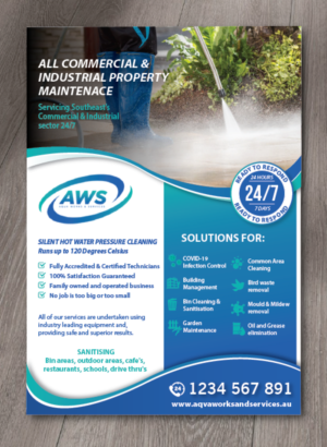 Diseño de Flyer por alex989 para Aqua Works & Services | Diseño: #24082859