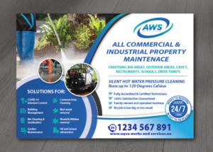 Building Maintenance Flyer specialising in hot and silent pressure cleaning | Diseño de Flyer por alex989