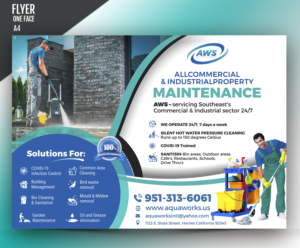 Building Maintenance Flyer specialising in hot and silent pressure cleaning | Diseño de Flyer por angelcolmenares3