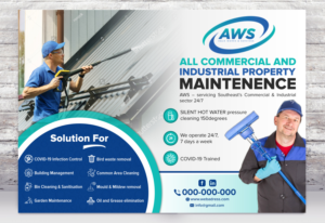 Building Maintenance Flyer specialising in hot and silent pressure cleaning | Diseño de Flyer por SAI DESIGNS