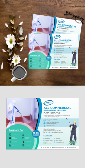 Building Maintenance Flyer specialising in hot and silent pressure cleaning | Diseño de Flyer por ZeneFashions