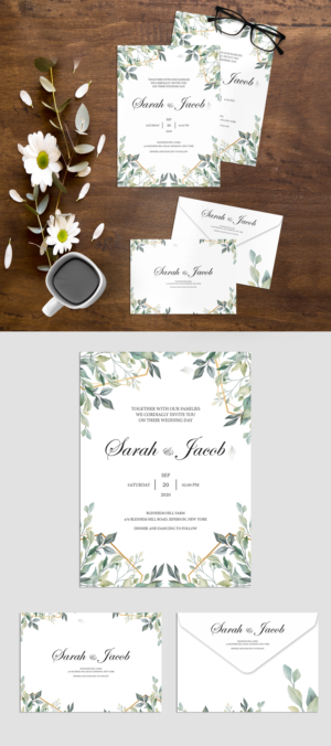 Wedding Invitation and envelope package | Design Invitation par ZeneFashions