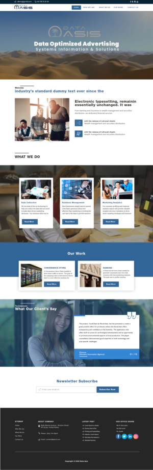 Redesign website (currently under dataoasis.net) to be more professional marketing focused. | Diseño Web por sai.designer87