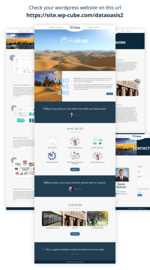Redesign website (currently under dataoasis.net) to be more professional marketing focused. | Diseño Web por WP Cube