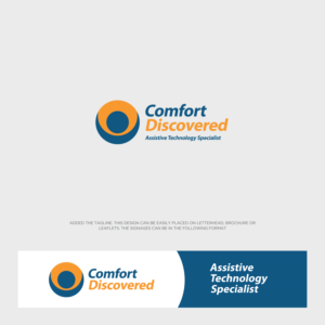 Comfort Discovered (name),  Assistive Technology Specialists (description of what we do) | Stationery Design by Birdesign