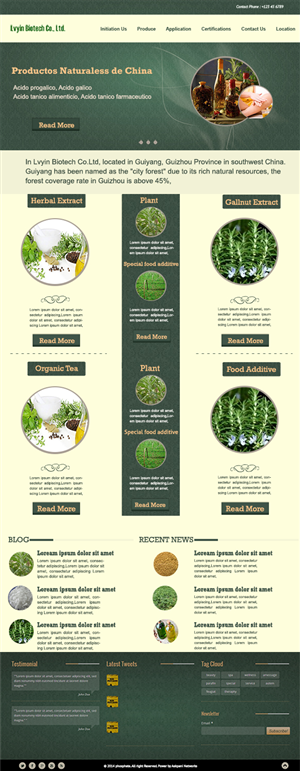 herb/ plant /nut extract and special food additive business need website design.           