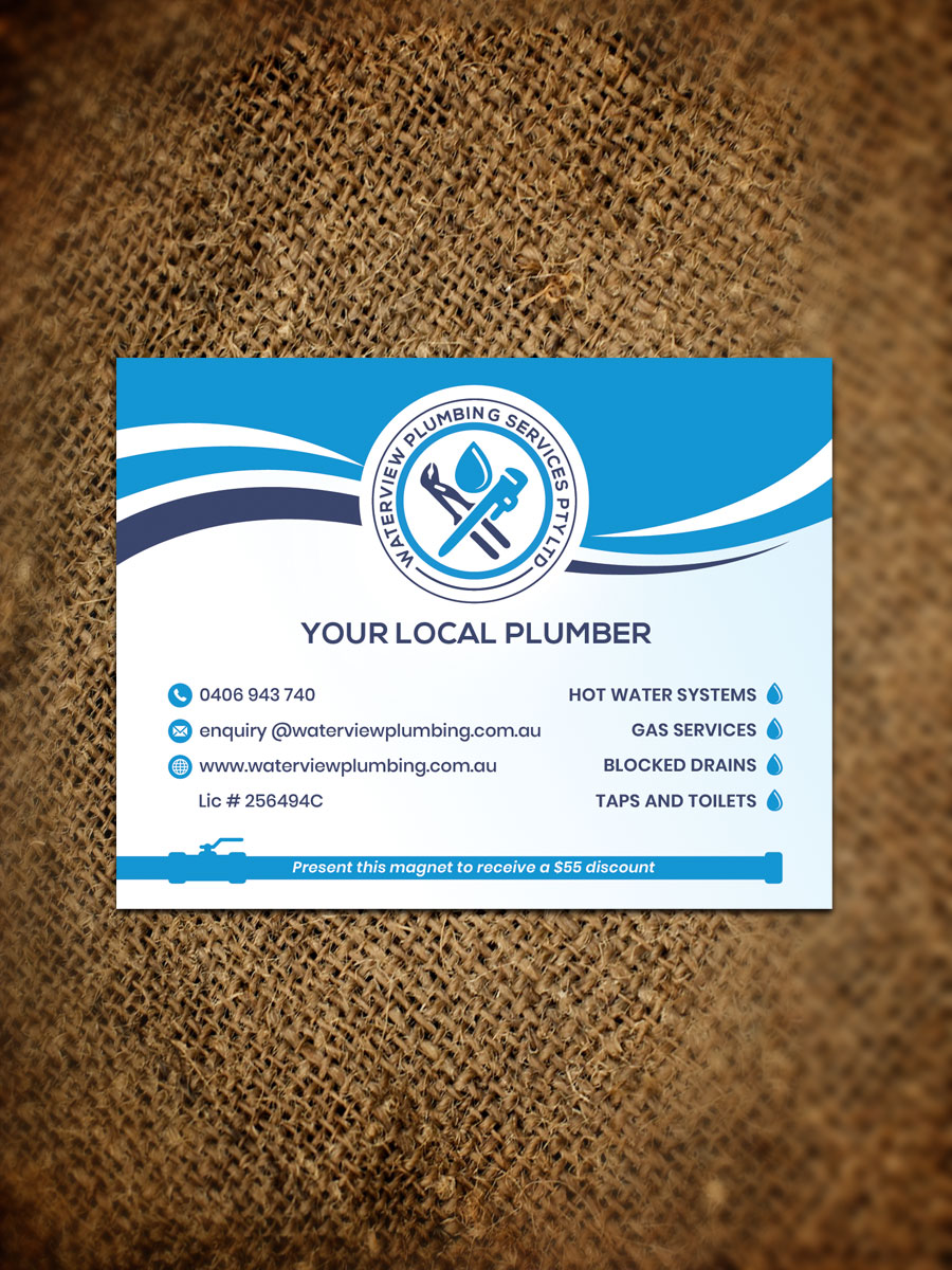 Business Card Design by Sandaruwan for waterview plumbing | Design #24108578