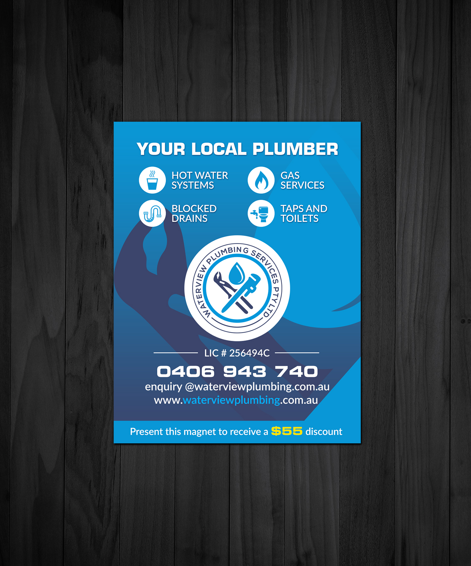 Business Card Design by Creations Box 2015 for waterview plumbing | Design #24095794