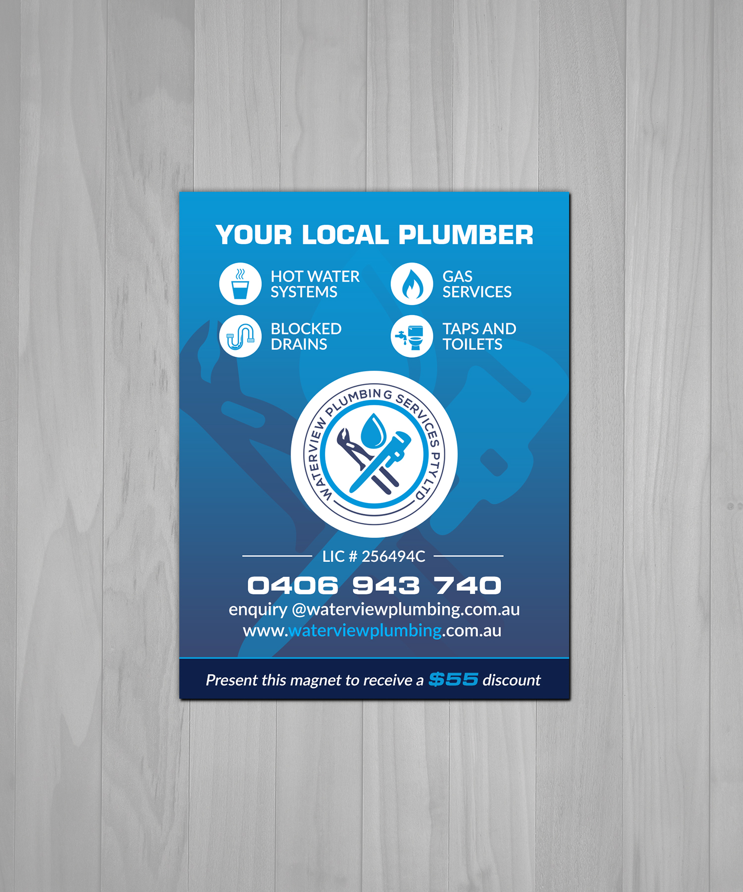 Business Card Design by Creations Box 2015 for waterview plumbing | Design #24095795