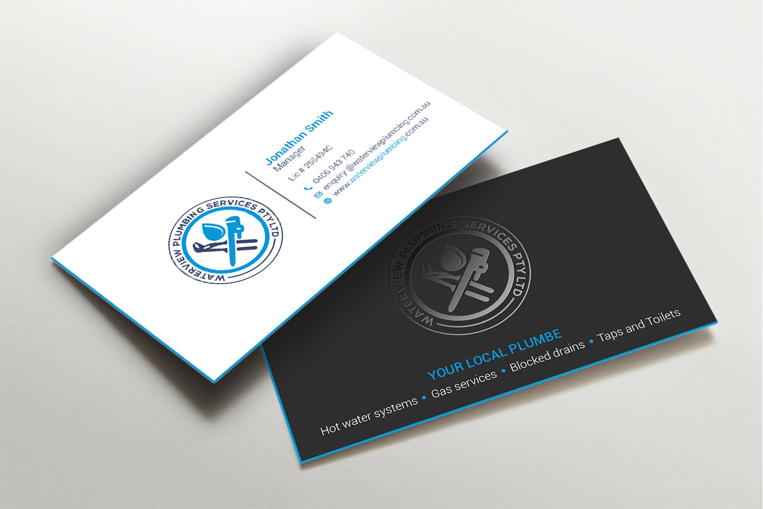 Business Card Design by LAXMI DESIGNHUB for waterview plumbing | Design #24105236
