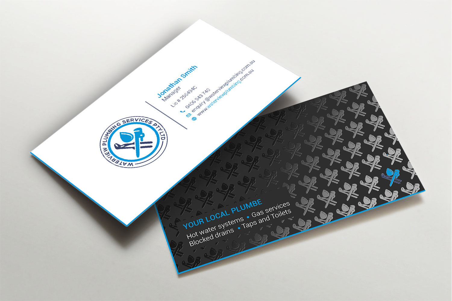 Business Card Design by LAXMI DESIGNHUB for waterview plumbing | Design #24105246