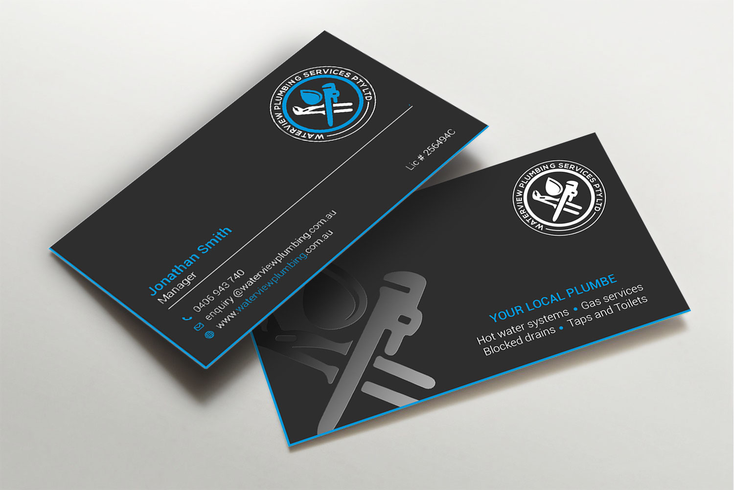 Business Card Design by LAXMI DESIGNHUB for waterview plumbing | Design #24105253