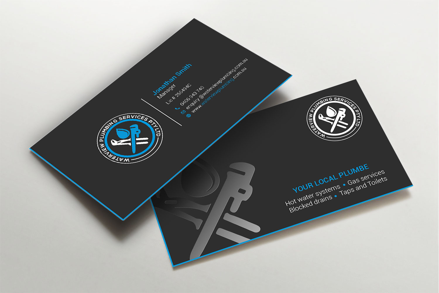 Business Card Design by LAXMI DESIGNHUB for waterview plumbing | Design #24105254