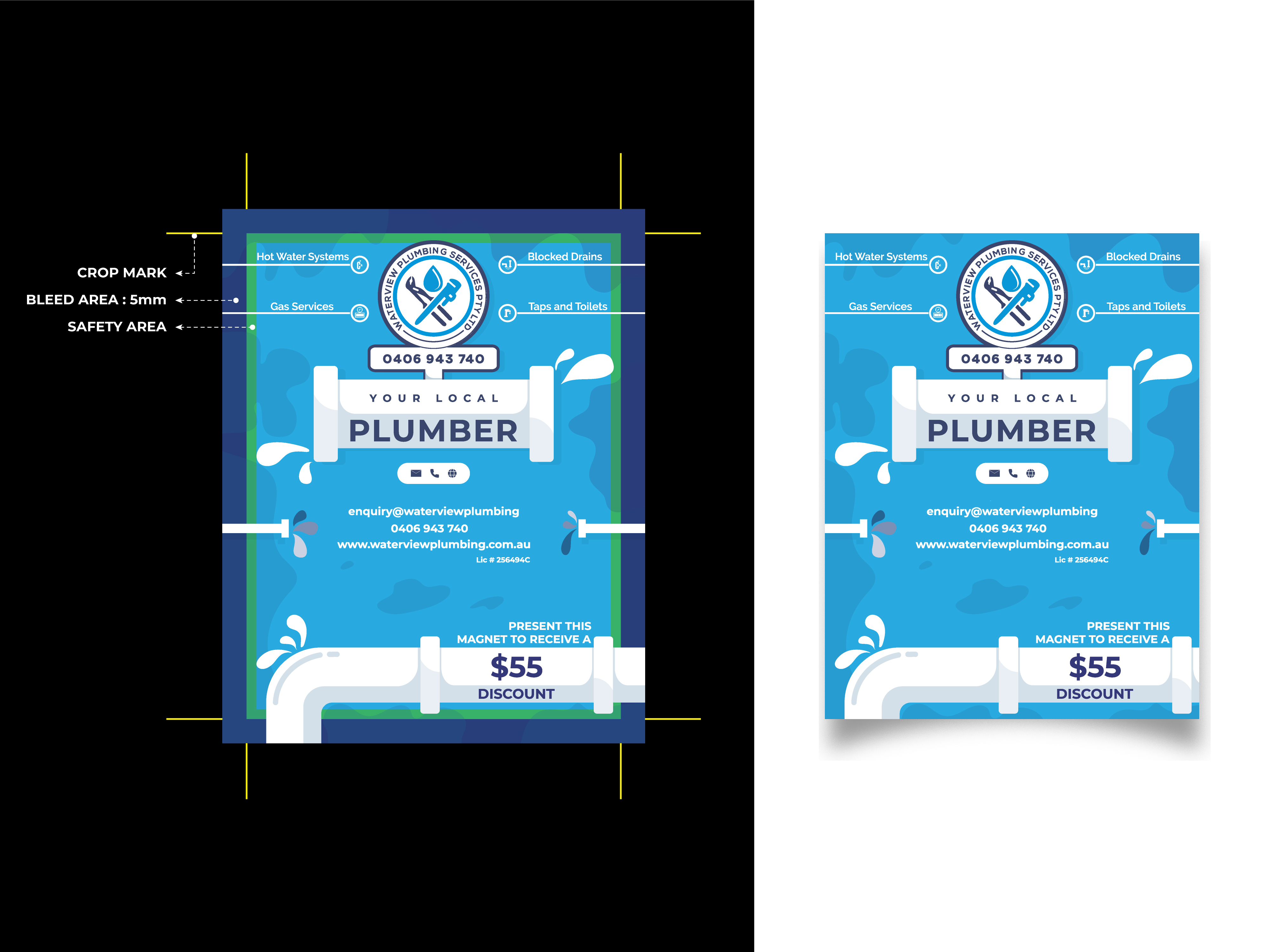 Business Card Design by Anas Q for waterview plumbing | Design #24096470