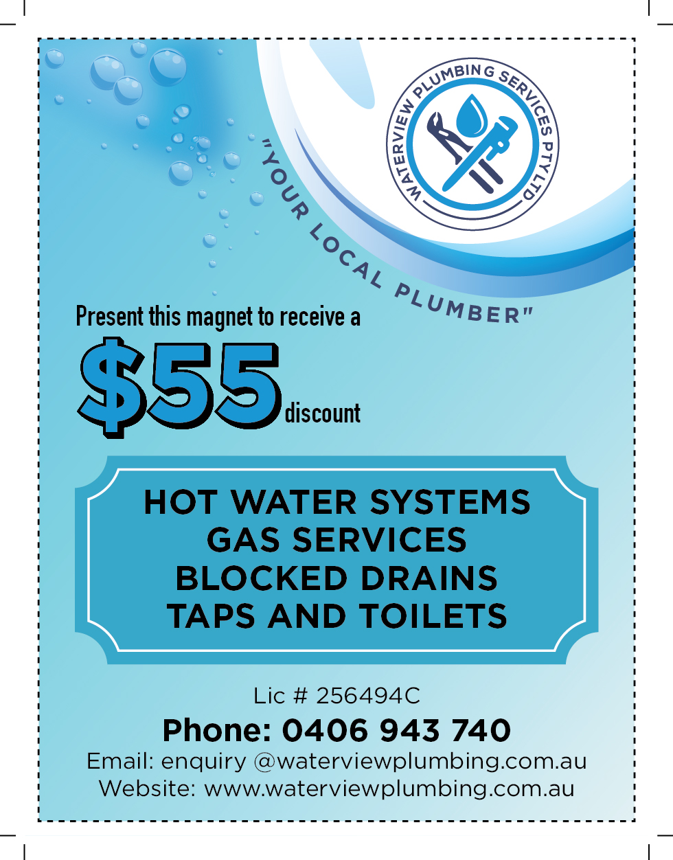 Business Card Design by Varkala Diary for waterview plumbing | Design #24111427